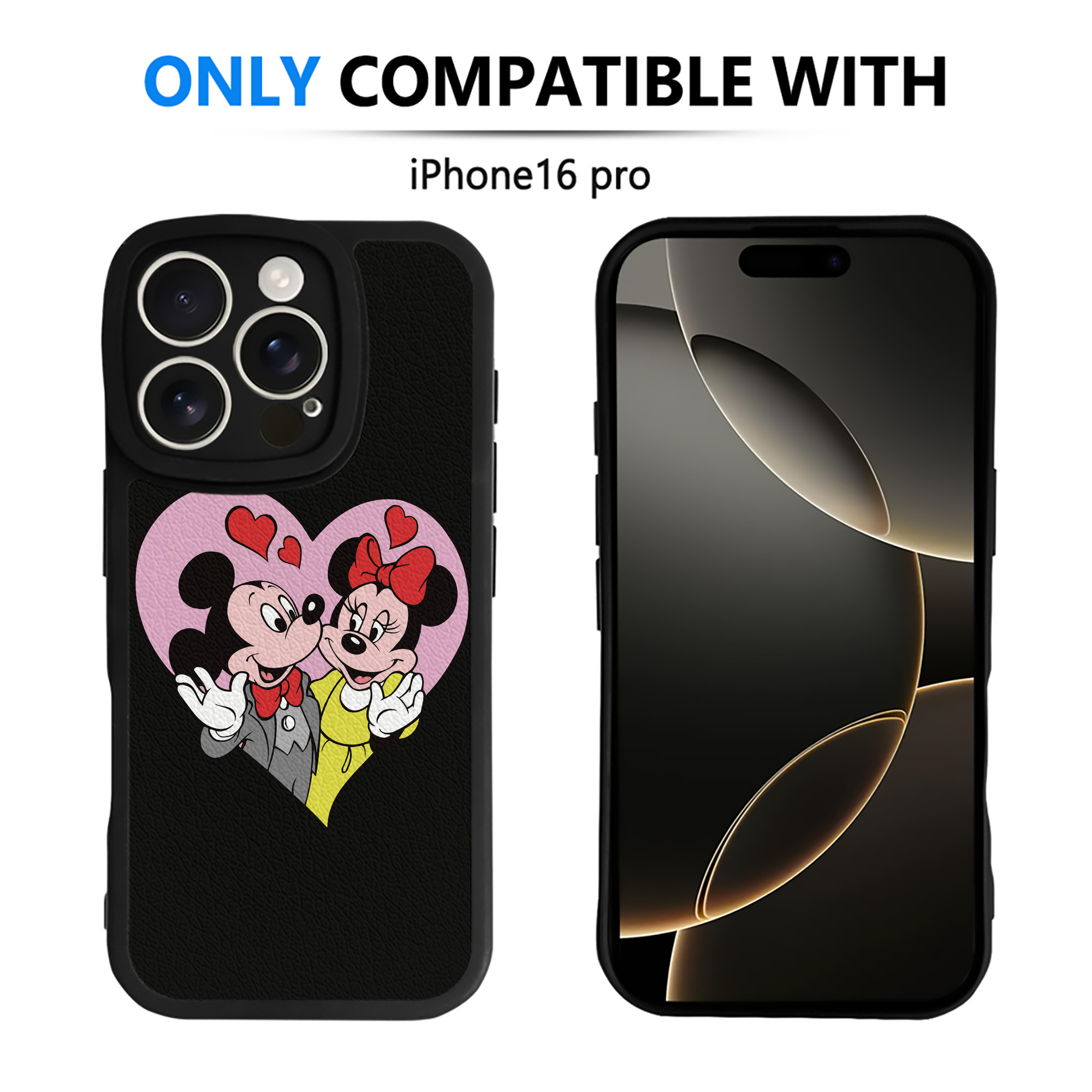 （画像用） ミッキーマウス Mickey Mouse 【iPhone 16シリーズ対応】シリコンスマホケース（レザー調） 材質：シリコン